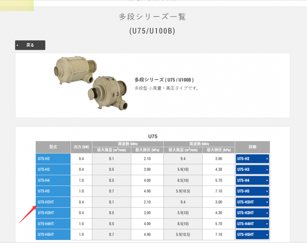 日本SHOWA昭和鼓风机型号：U75-H2HT-R313  ...