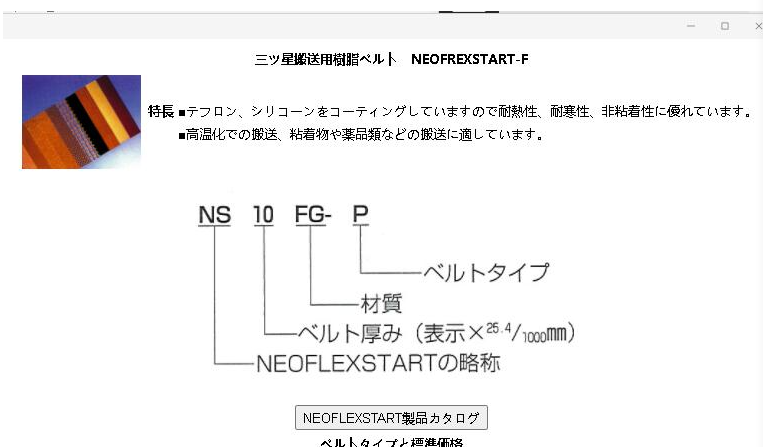 日本MITSUBOSHI三之星 皮带型号：  NS14FG-...