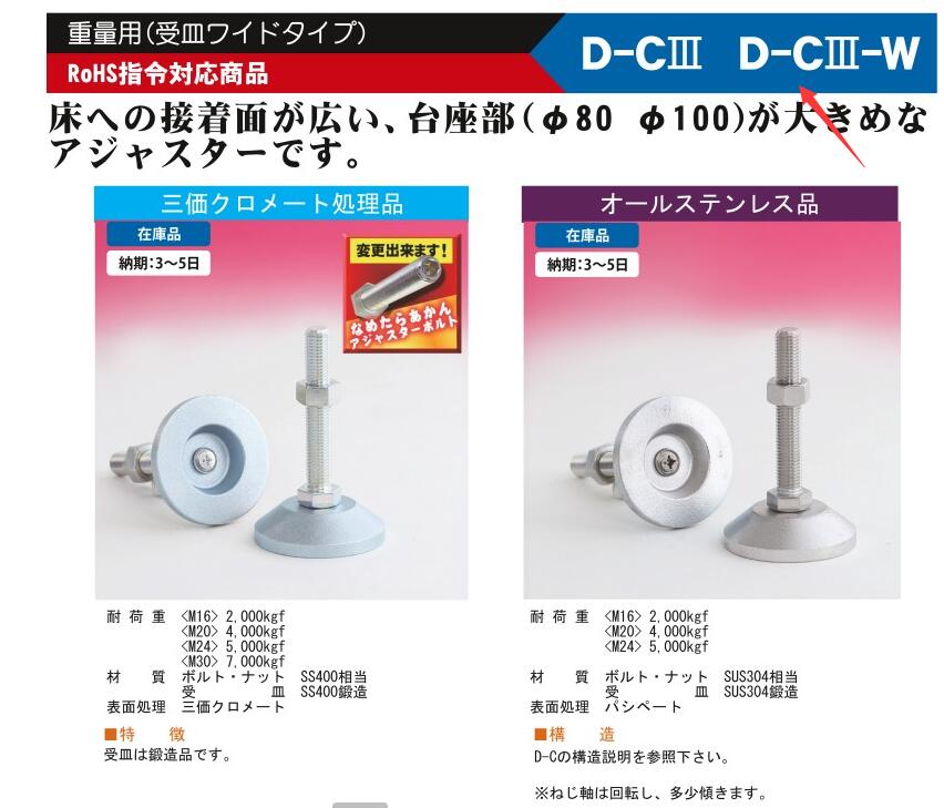 日本DAIWA旧大和螺子调整螺栓型号D-C3-W20X180