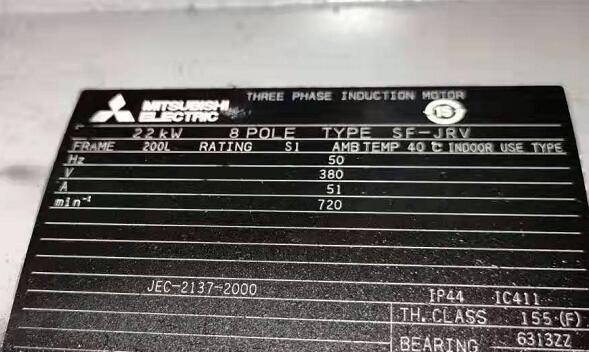 日本三菱电机型号：SF-JRV-22KW-8P-380V/5...