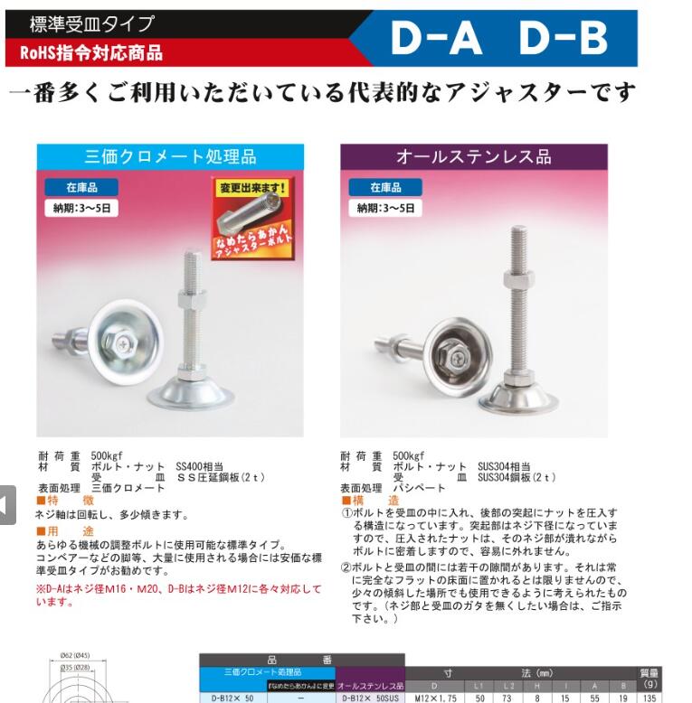 日本Daiwa Adtech（原大和螺丝）调整螺栓型号D-H...