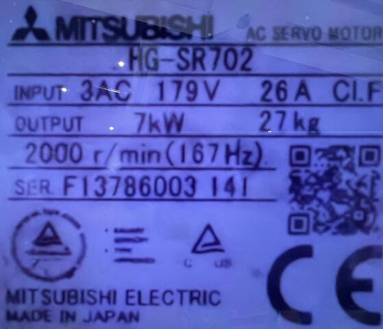 日本三菱伺服电机型号：HG-SR702
