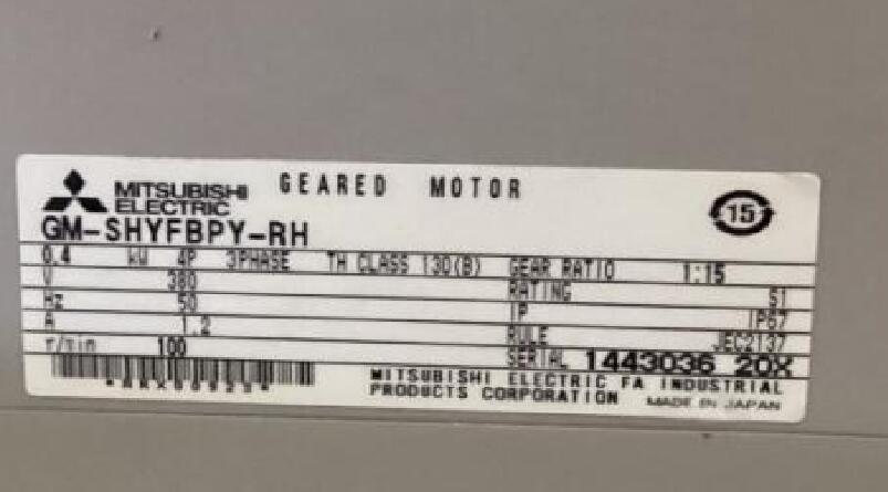 三菱减速机型号： GM-SHYFBPY-RH-0.4KW-1...